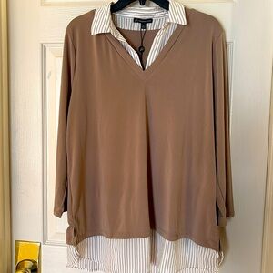 ADRIANNA PAPELL LAYERED TOP